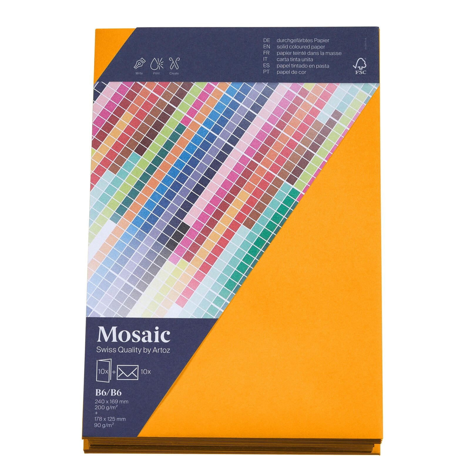 artoz Faltkarten mit Briefumschlägen DIN B6 papaya