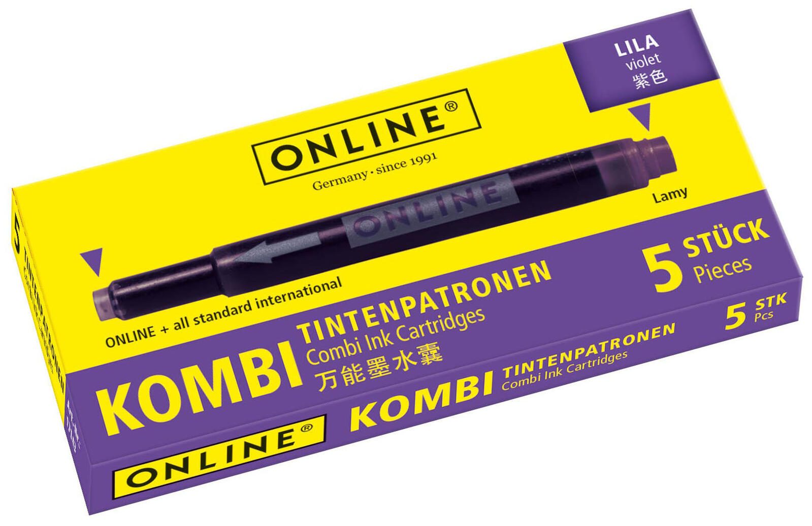 ONLINE® Tintenpatronen für Füller lila