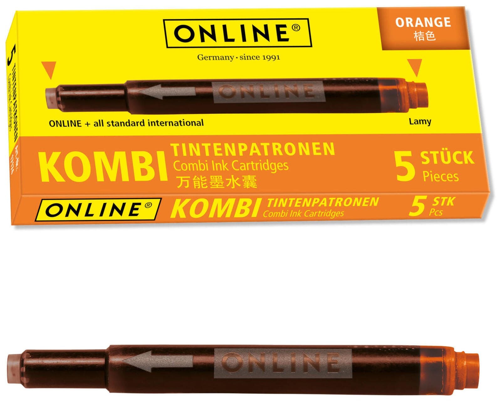 ONLINE® Tintenpatronen für Füller orange
