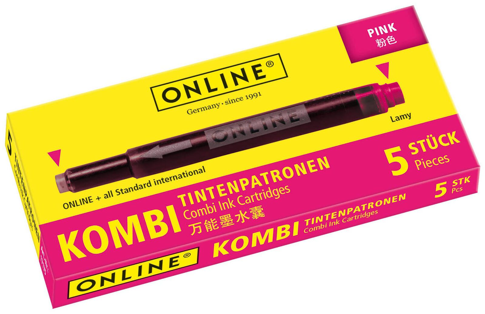 ONLINE® Tintenpatronen für Füller pink