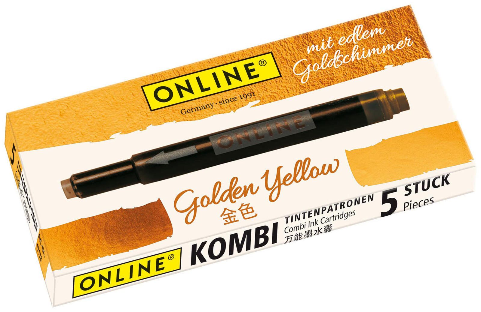 ONLINE® Tintenpatronen für Füller Golden Yellow