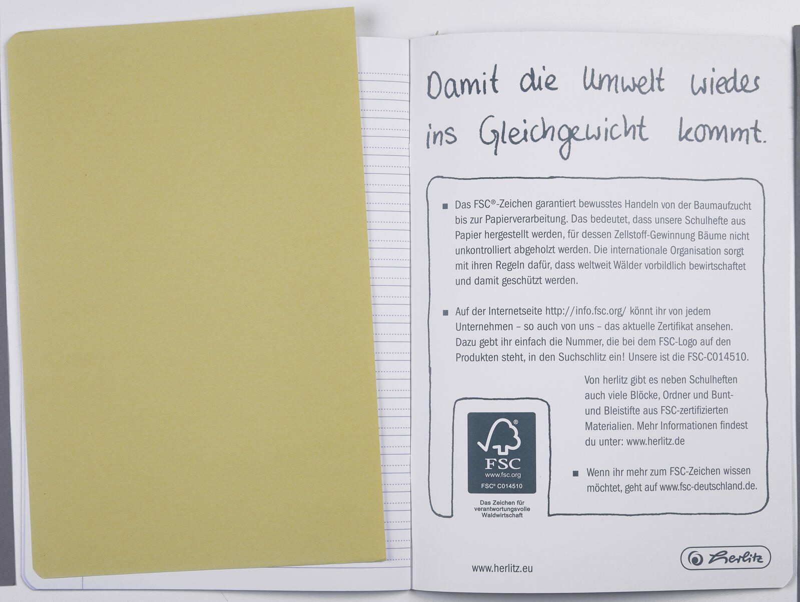 herlitz Schulheft liniert DIN A4 16 Blätter