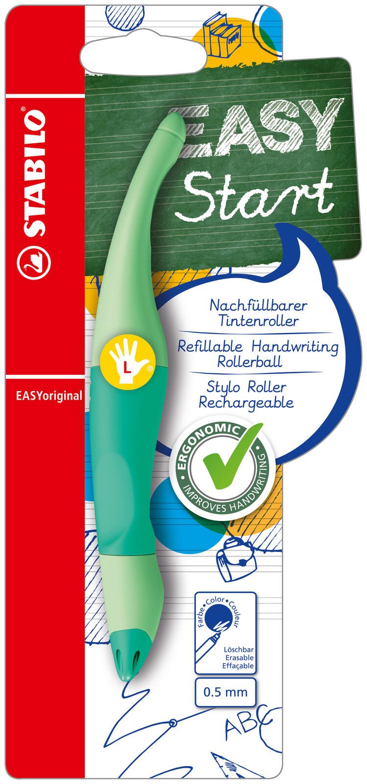 STABILO EASY original Tintenroller Linkshänder 0.5 mm Blau