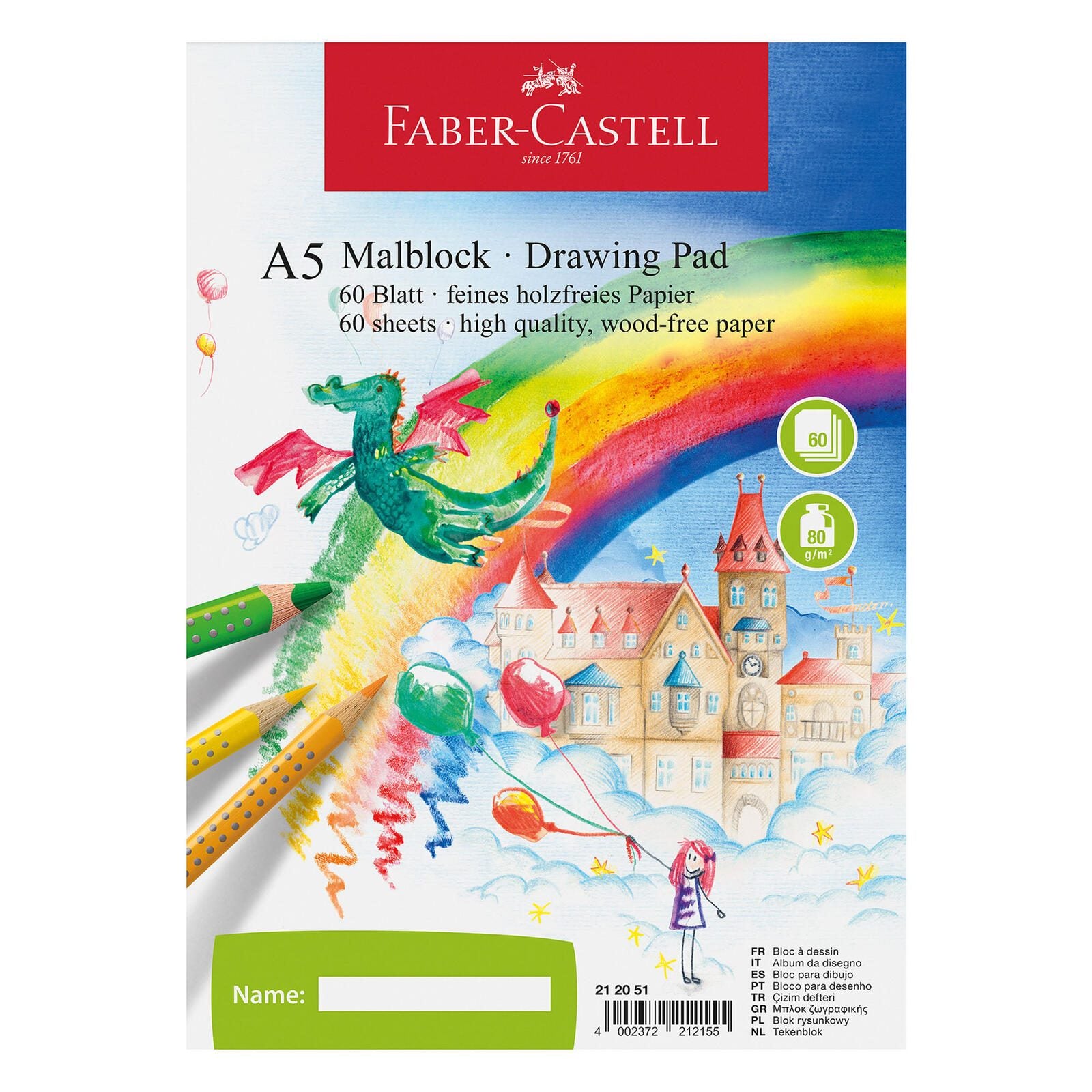 FABER-CASTELL Malblöcke FaberCas. Malblock A5 1St. DIN A5 60 Blatt