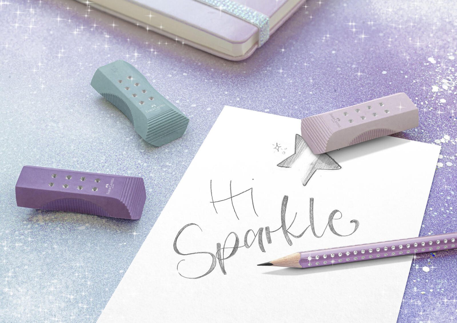 FABER-CASTELL Radiergummi rosa, lila oder ocean