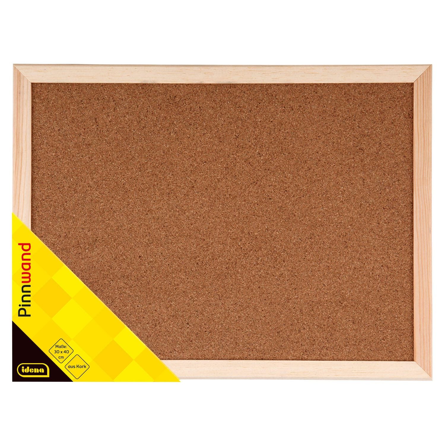 Idena Pinnwand mit Zubehör 40,0 x 30,0 cm Kork braun