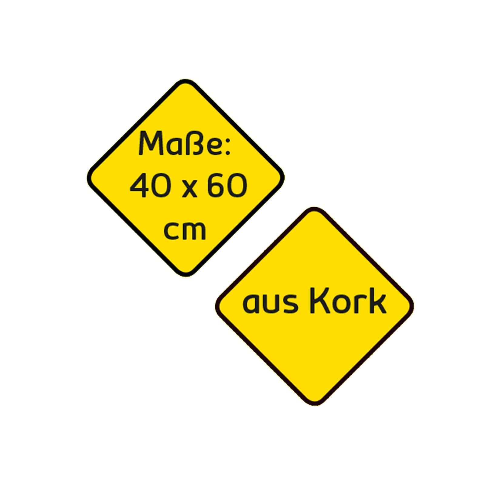 Idena Pinnwand mit Zubehör 60,0 x 40,0 cm Kork braun