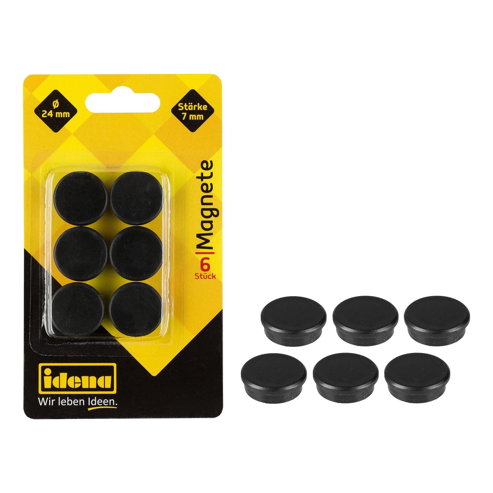 Idena Magnete Ø 2,4 x 0,7 schwarz