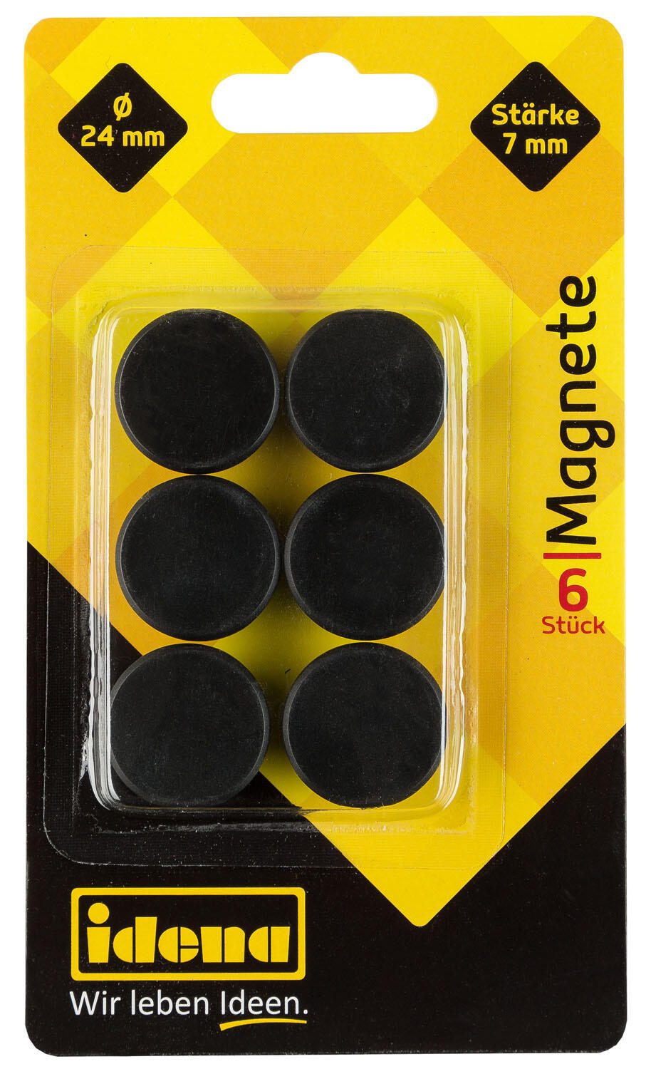 Idena Magnete Ø 2,4 x 0,7 schwarz