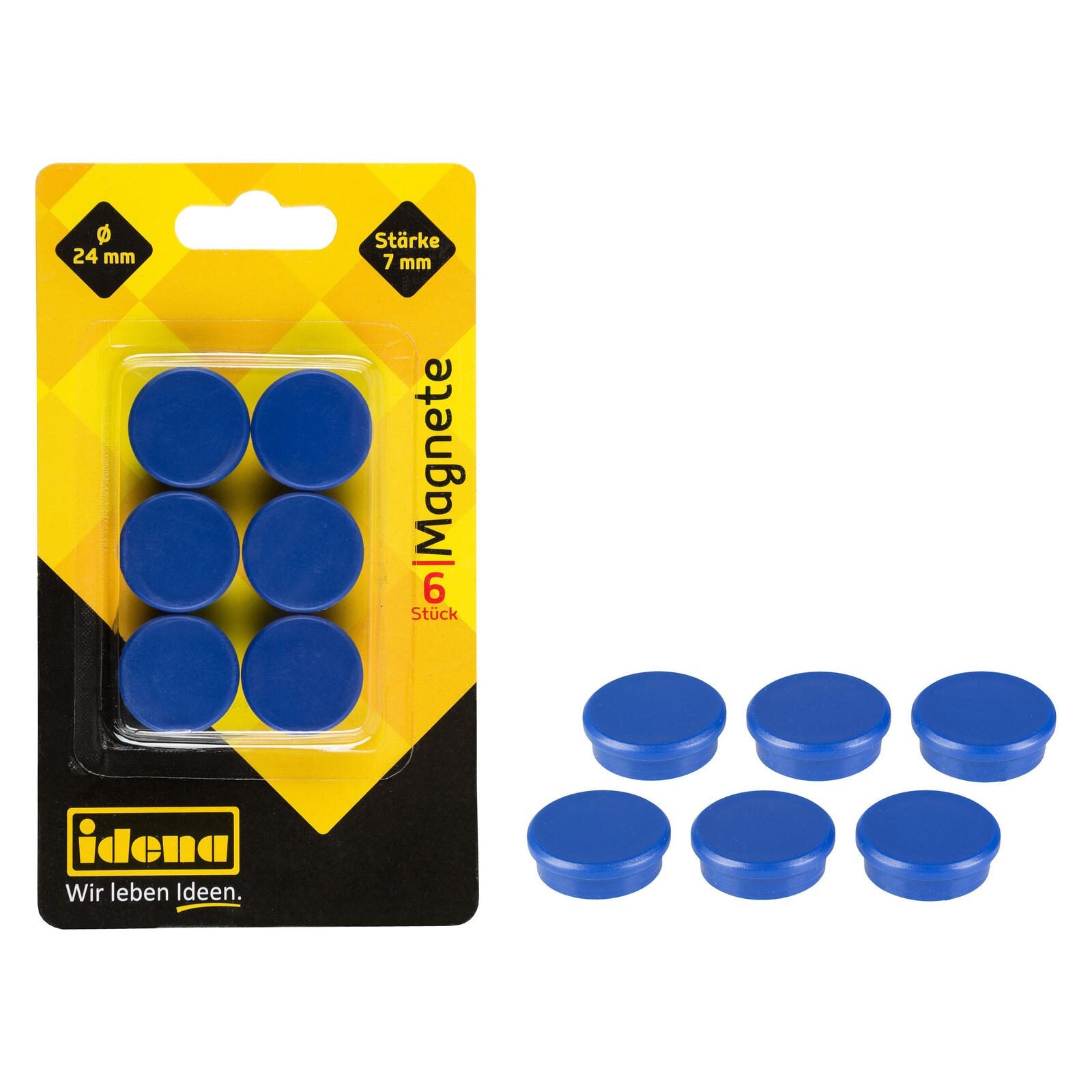 Idena Magnete Ø 2,4 x 0,7 blau