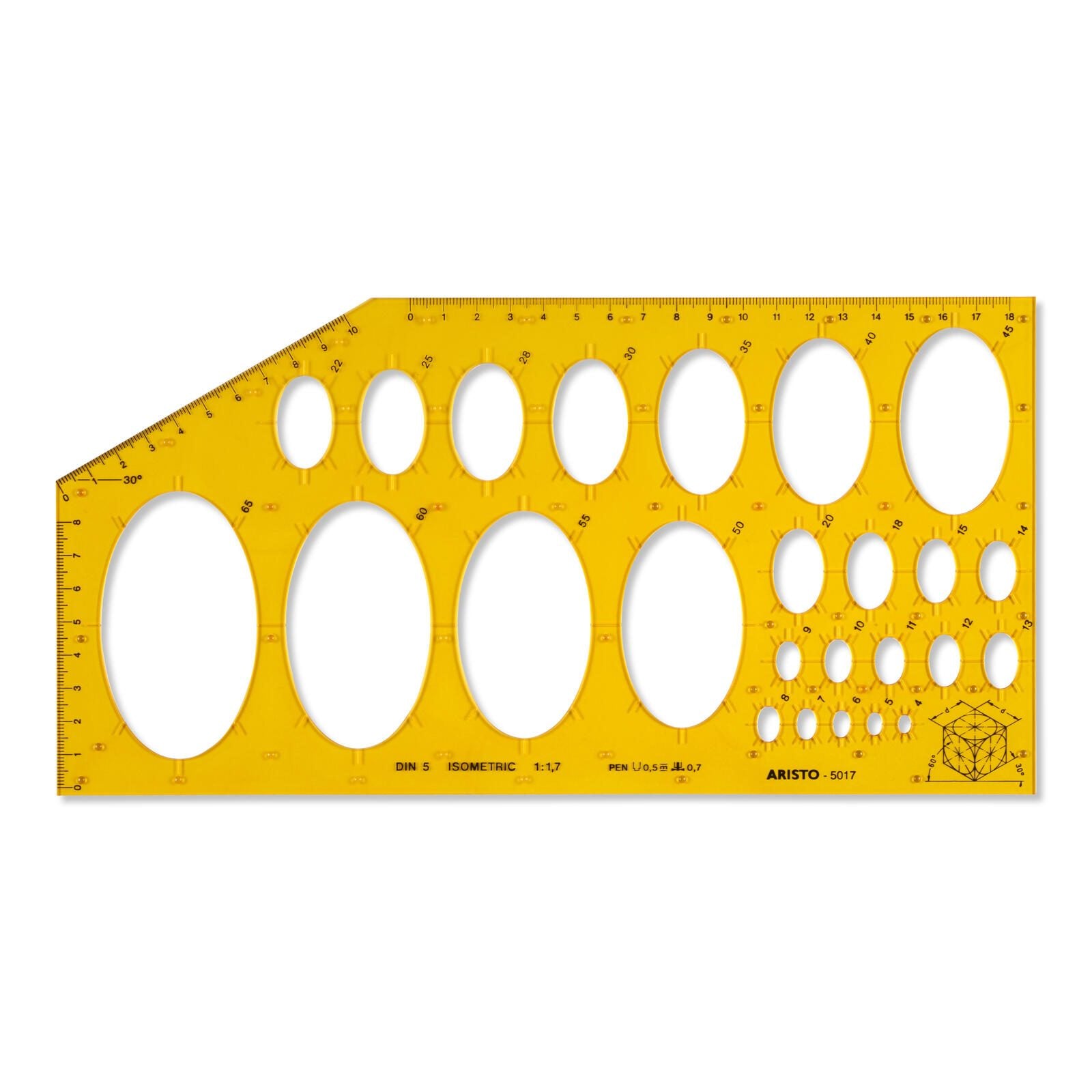 ARISTO Zeichenschablone orange-transparent