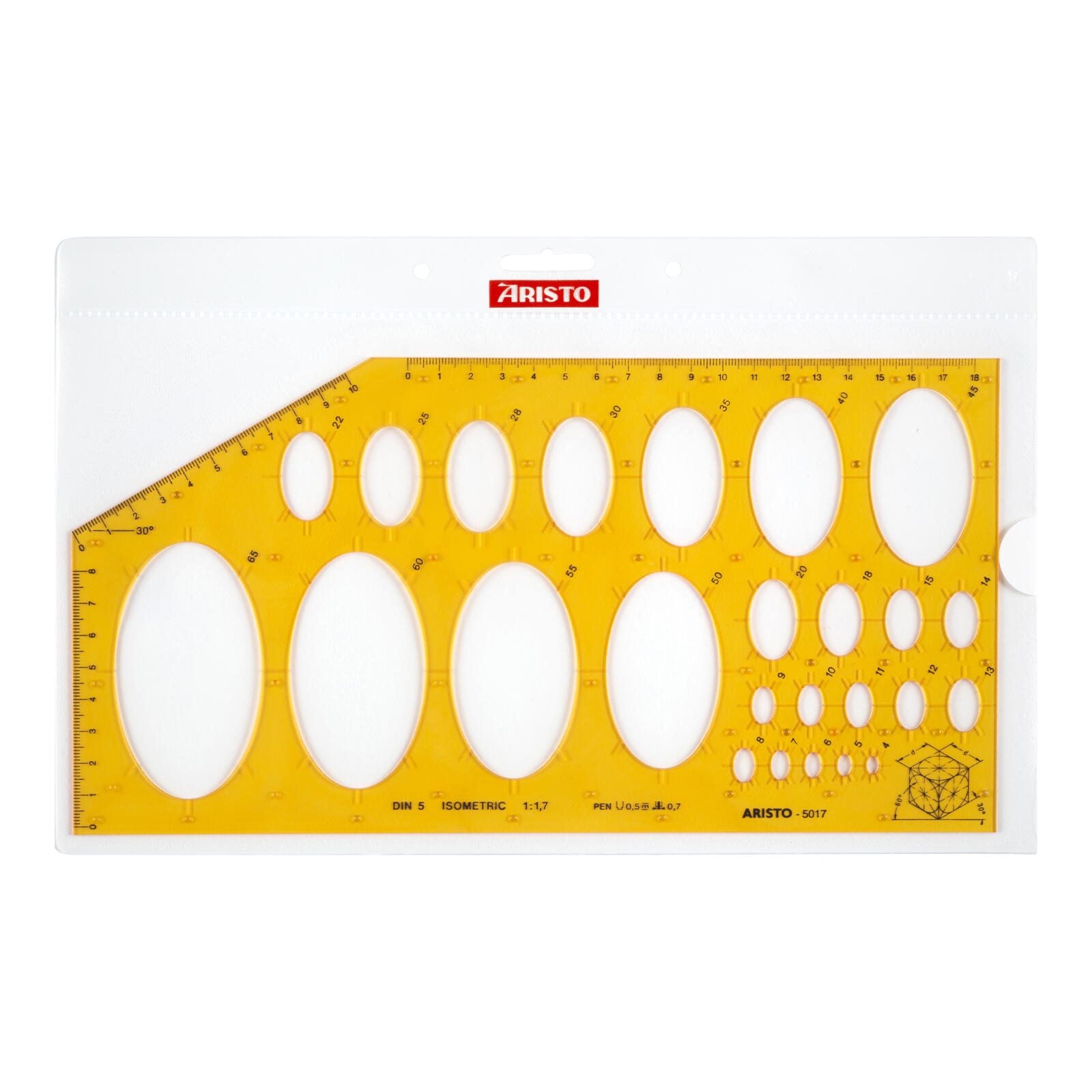 ARISTO Zeichenschablone orange-transparent