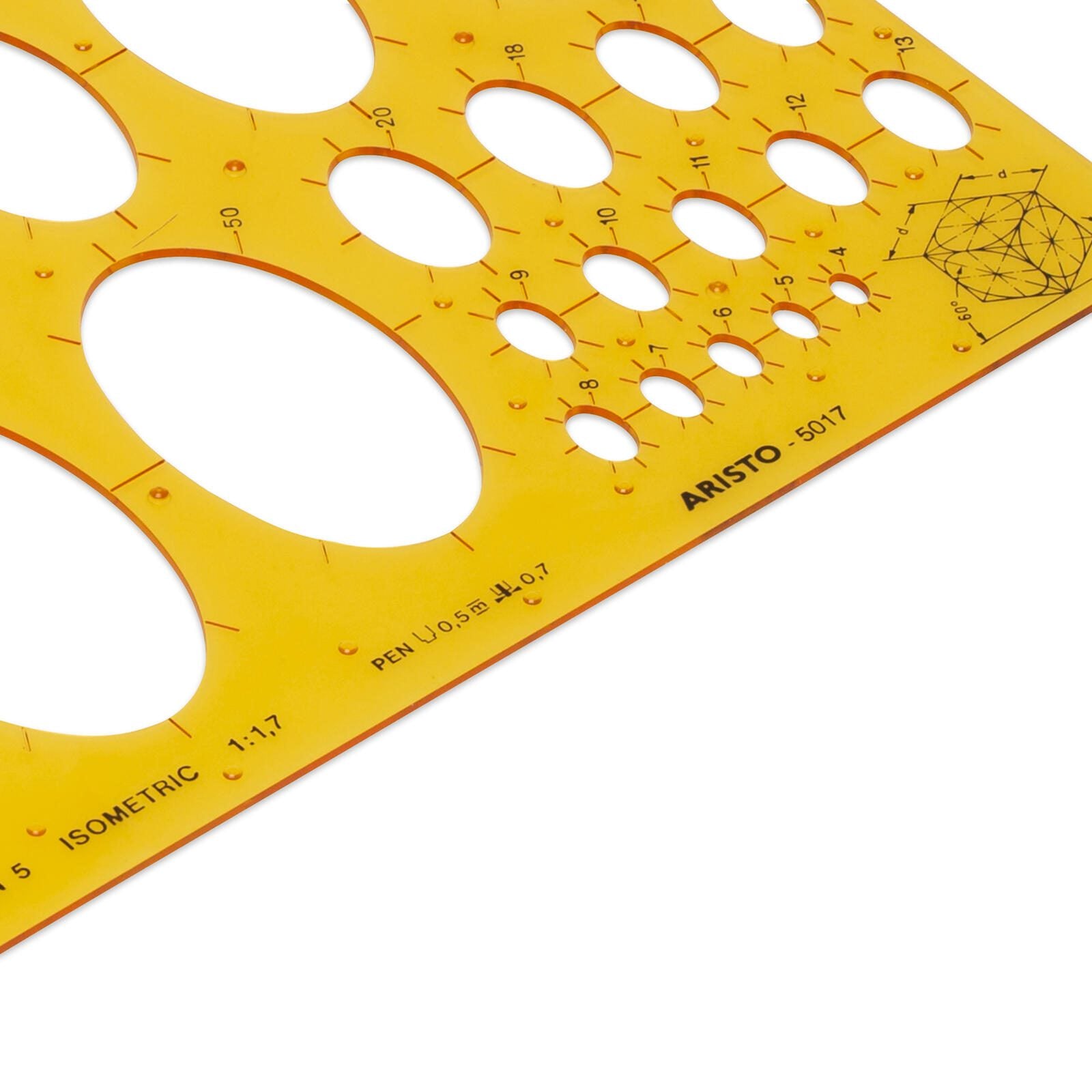 ARISTO Zeichenschablone orange-transparent