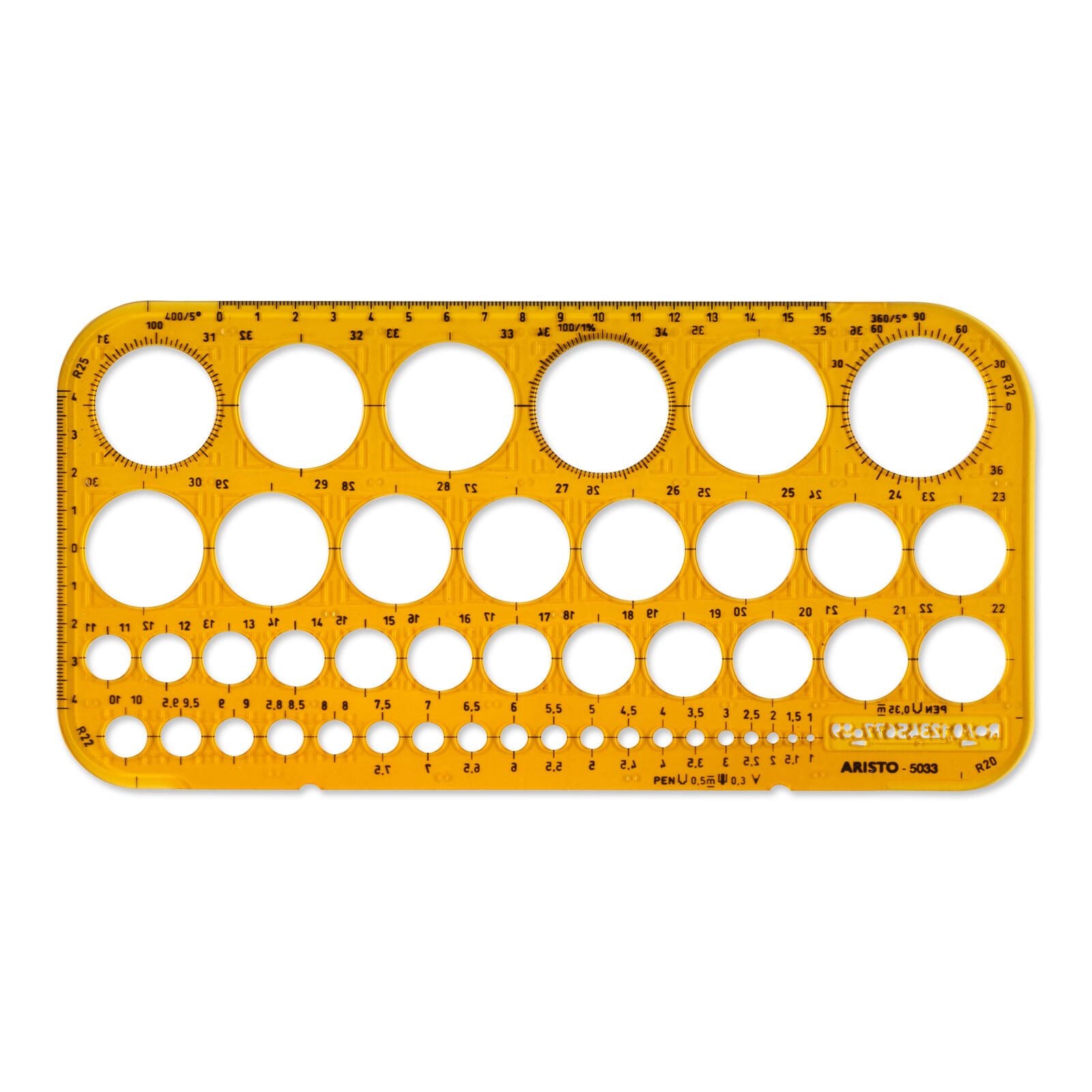 ARISTO Zeichenschablone orange-transparent