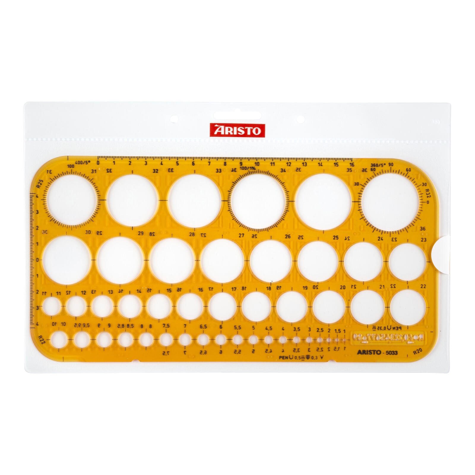 ARISTO Zeichenschablone orange-transparent