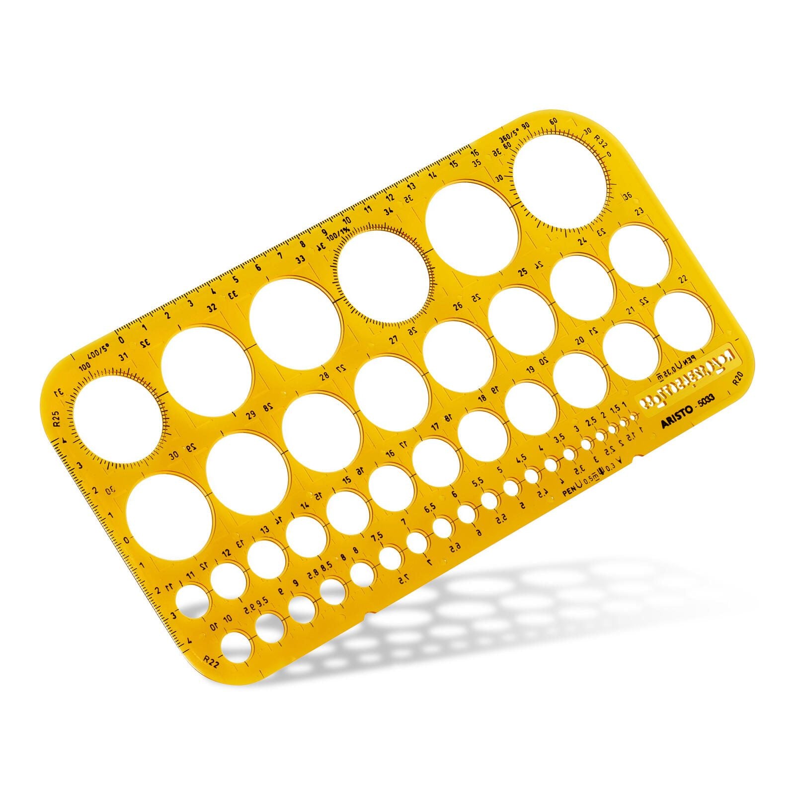 ARISTO Zeichenschablone orange-transparent