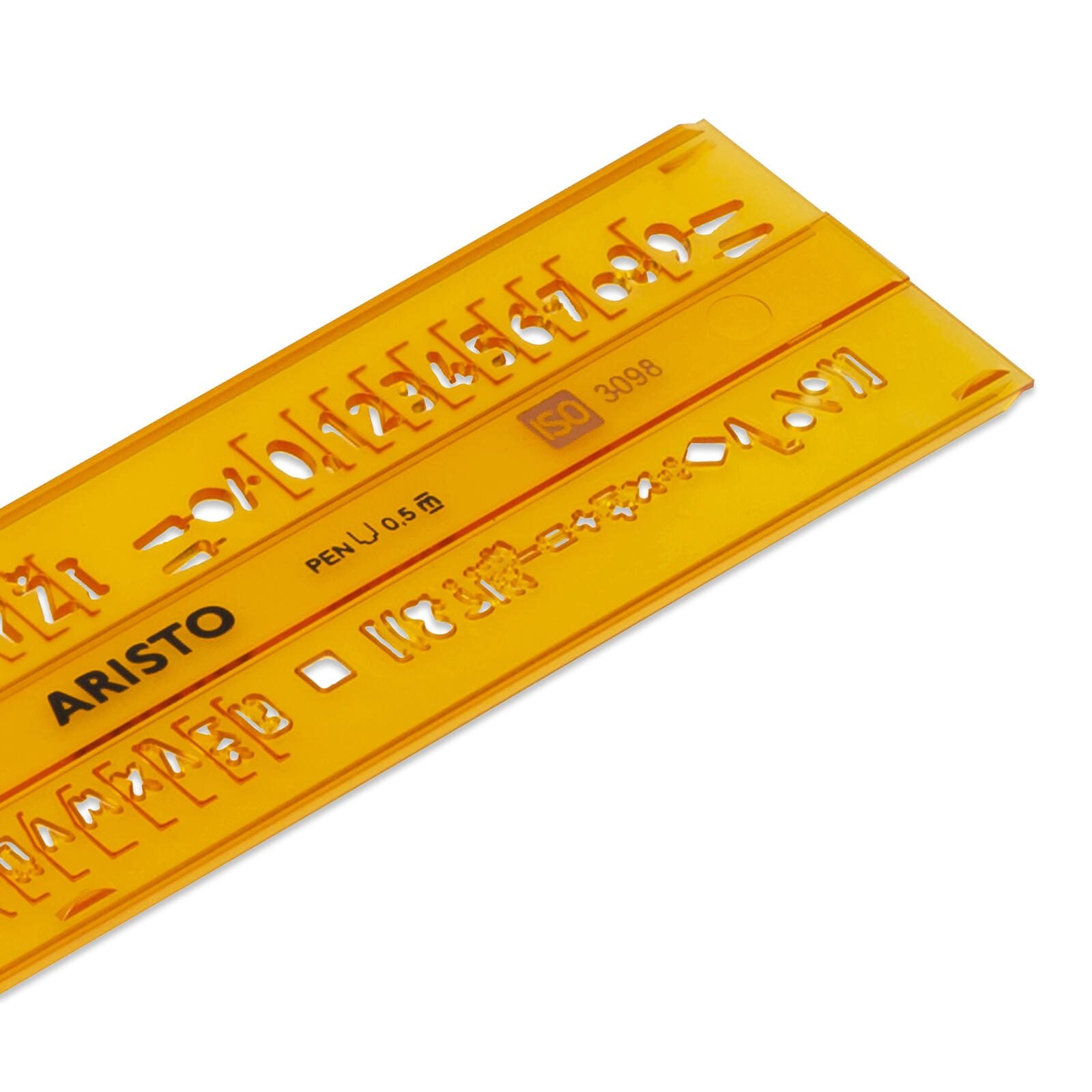 ARISTO Zeichenschablone gelb-transparent