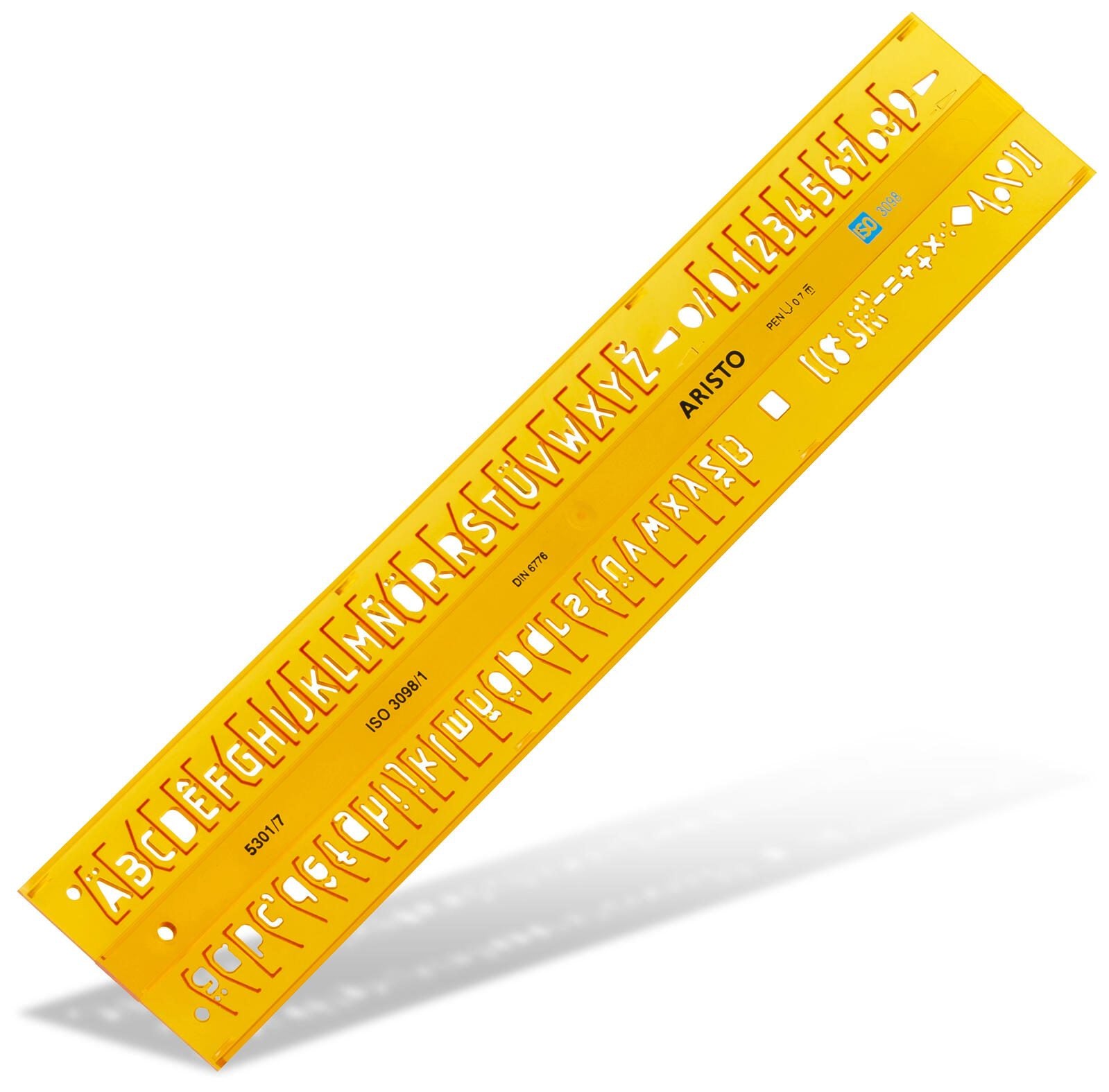 ARISTO Zeichenschablone gelb-transparent