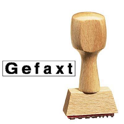 Textstempel 'GEFAXT'