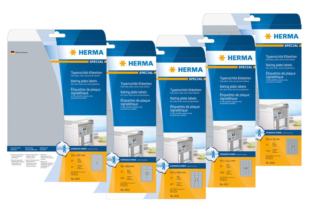 HERMA Typenschildetiketten 25,0 x 10,0 mm