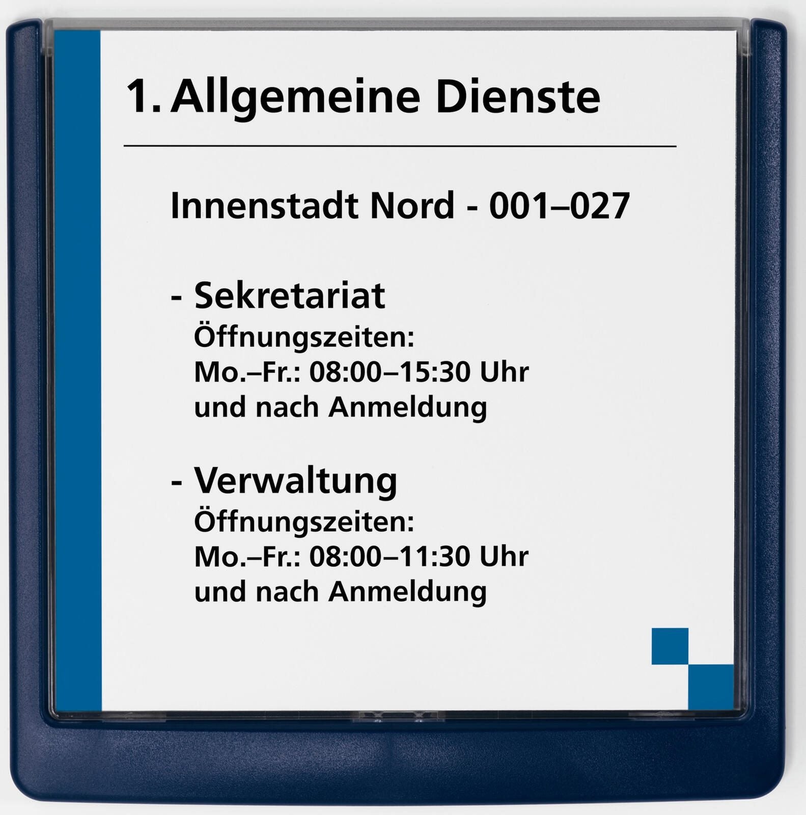 DURABLE Türschild 14,9 x 14,85 cm dunkelblau