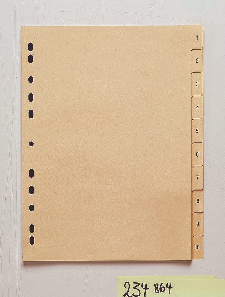Ordnerregister Vollformat 1-10 DIN A4