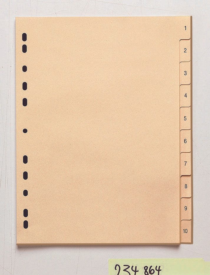 Ordnerregister Vollformat 1-10 DIN A4