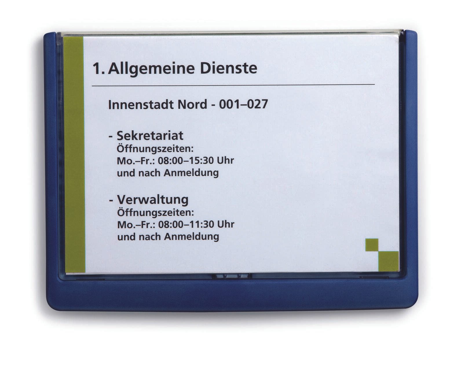 DURABLE Türschild 21,0 x 14,85 cm dunkelblau