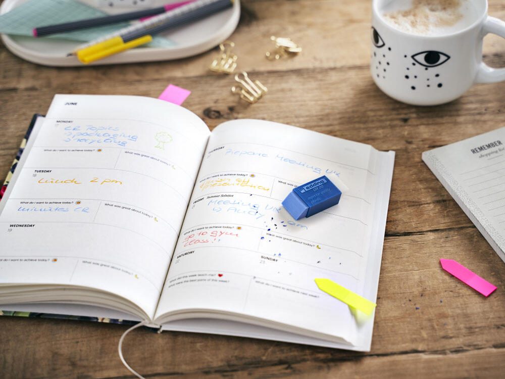 edding Radiergummi transparent oder blau