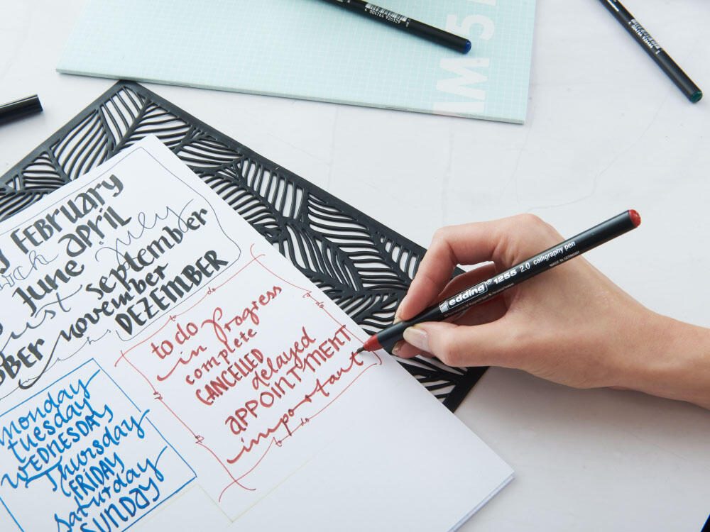 edding Filzstifte Schwarz 2.0 + 3.5 + 5.0 mm