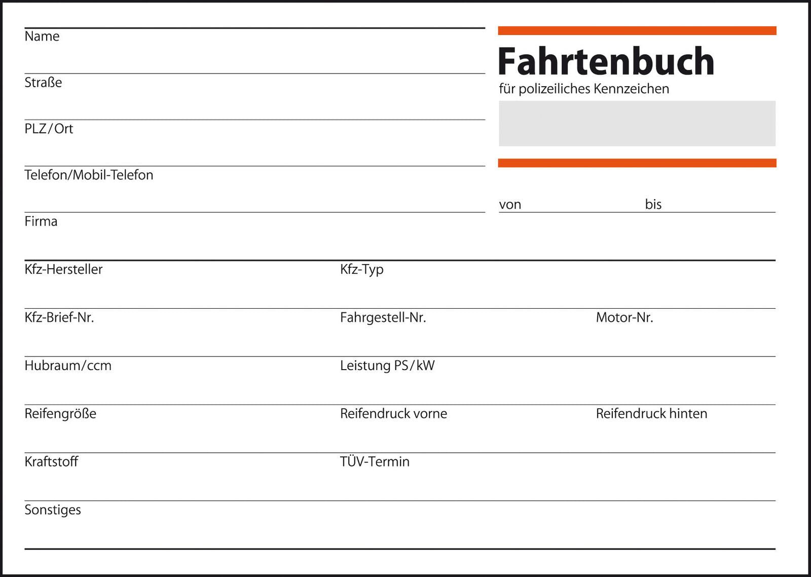 SIGEL Fahrtenbuch, Pkw mit Kraftstoffverbrauch Formularbücher FA614 + GRATIS 1 St.
