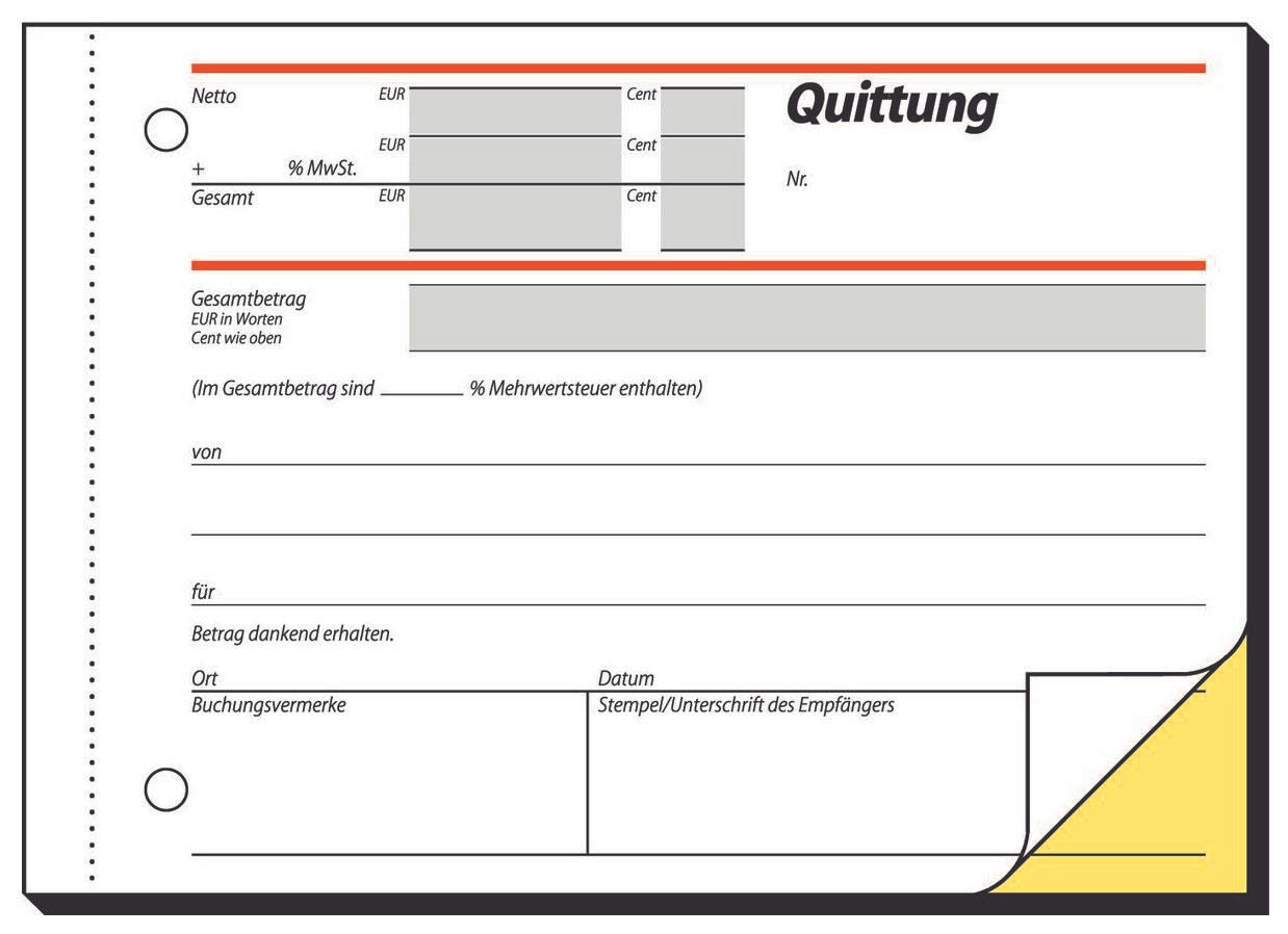 SIGEL Quittungen, MwSt. separat ausgewiesen Formularbücher T1178 + GRATIS 1 St.
