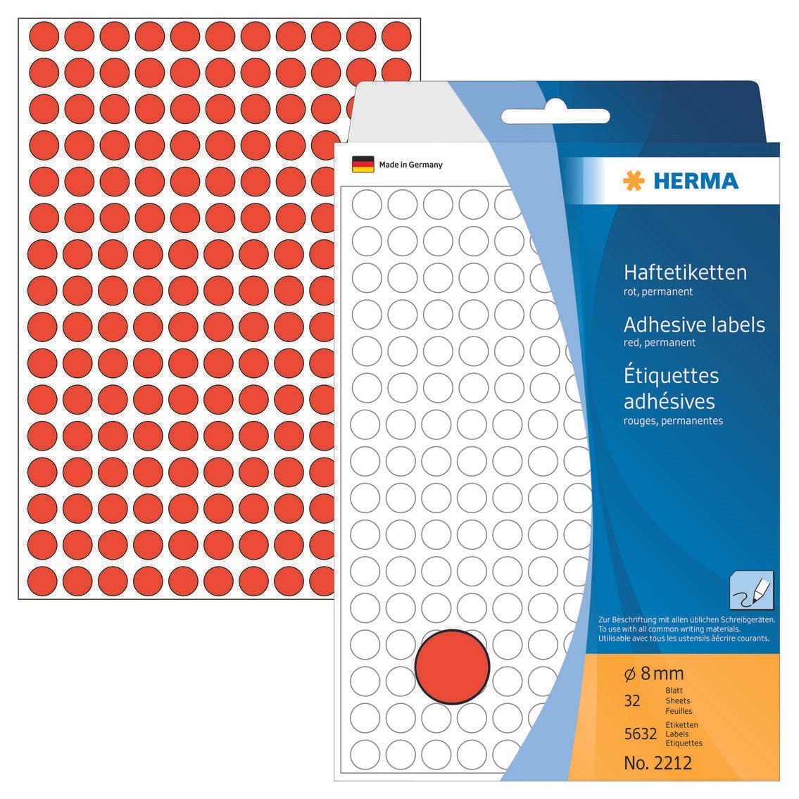 HERMA Klebepunkte Ø 8,0 mm rot