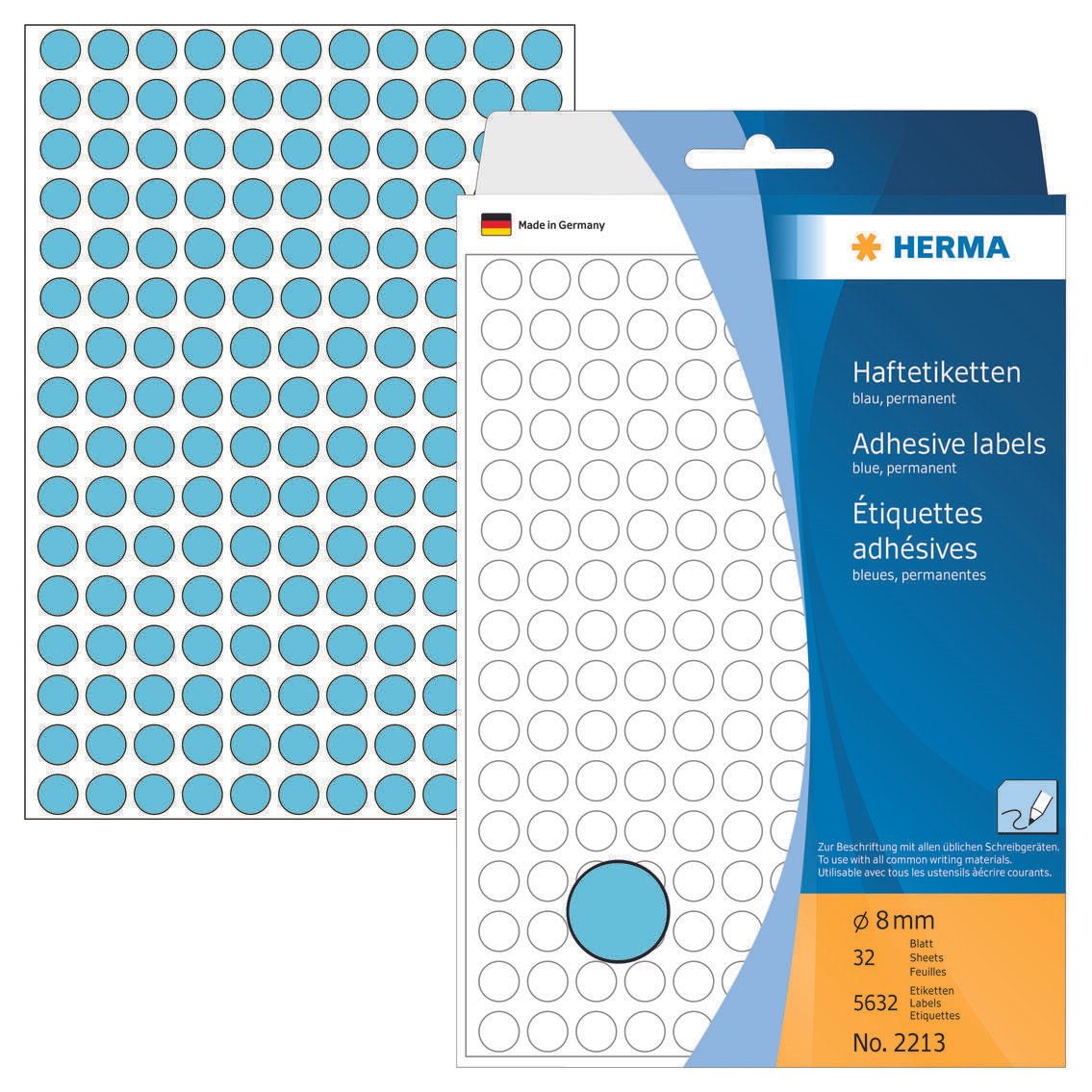 HERMA Klebepunkte Ø 8,0 mm blau