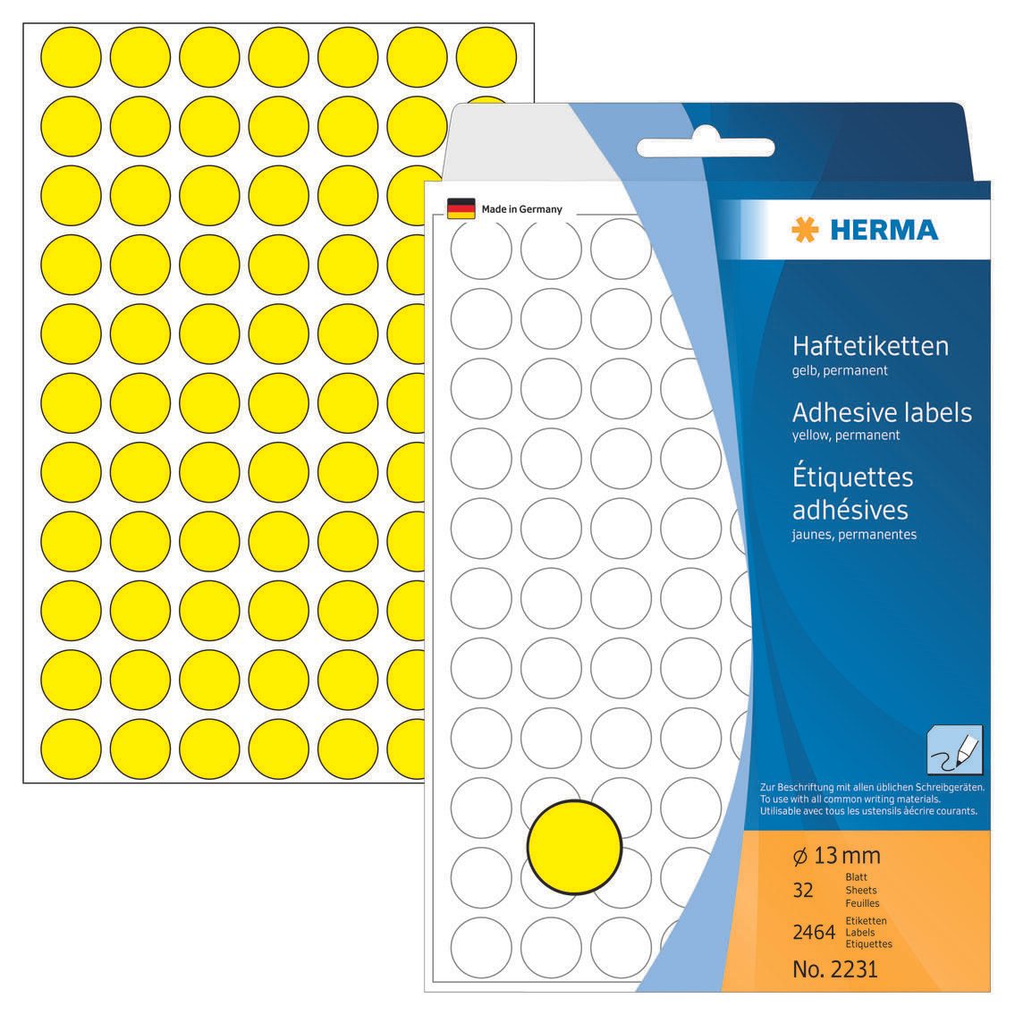 HERMA Klebepunkte Ø 13,0 mm gelb