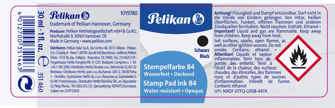 Pelikan Stempelfarbe 30,0 ml schwarz