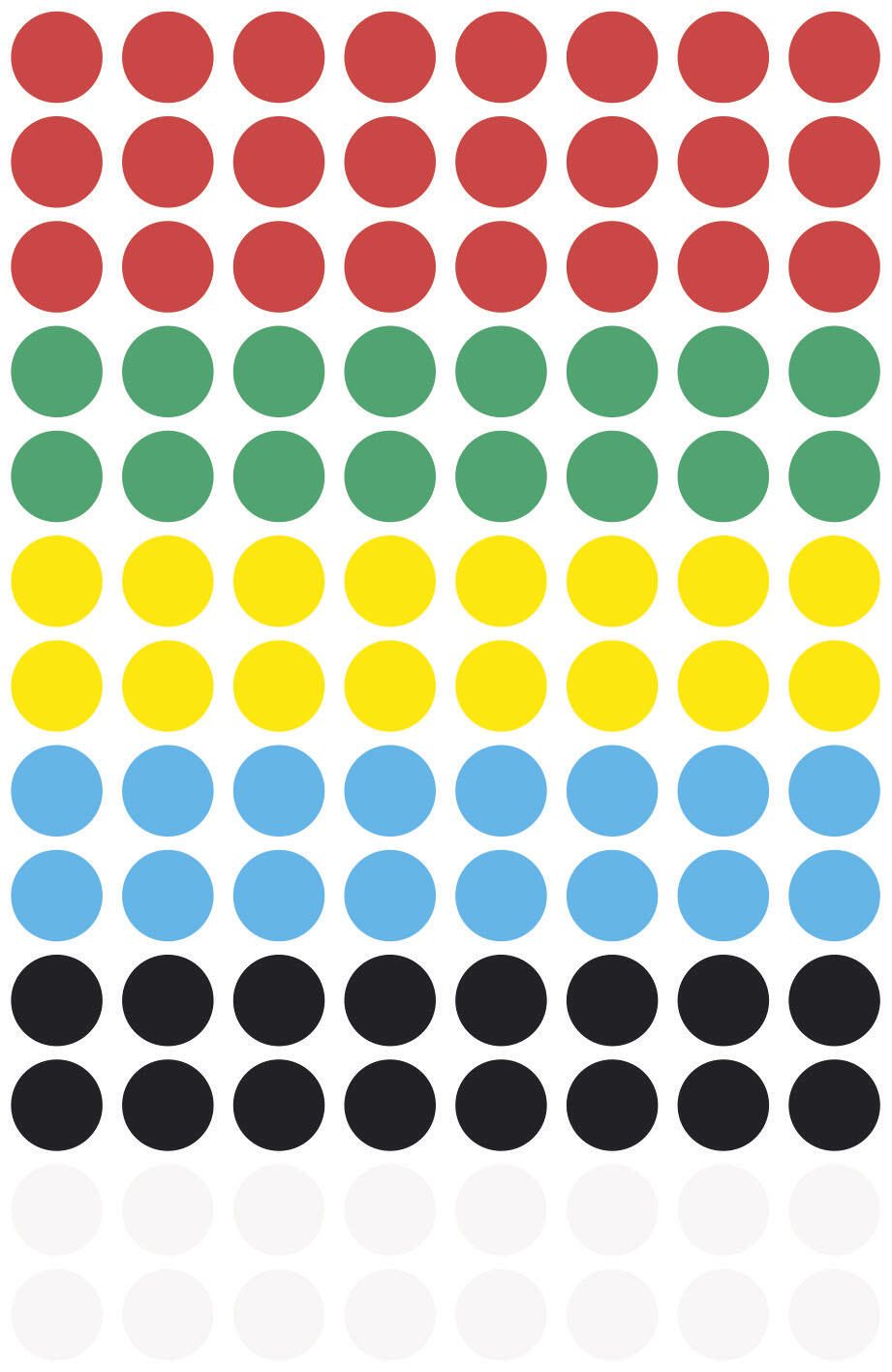 AVERY Zweckform Klebepunkte Ø 8,0 mm rot, weiß, grün, blau, gelb, schwarz