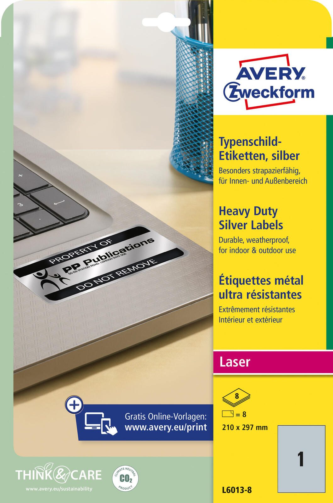 AVERY Zweckform Typenschildetiketten 210,0 x 297,0 mm