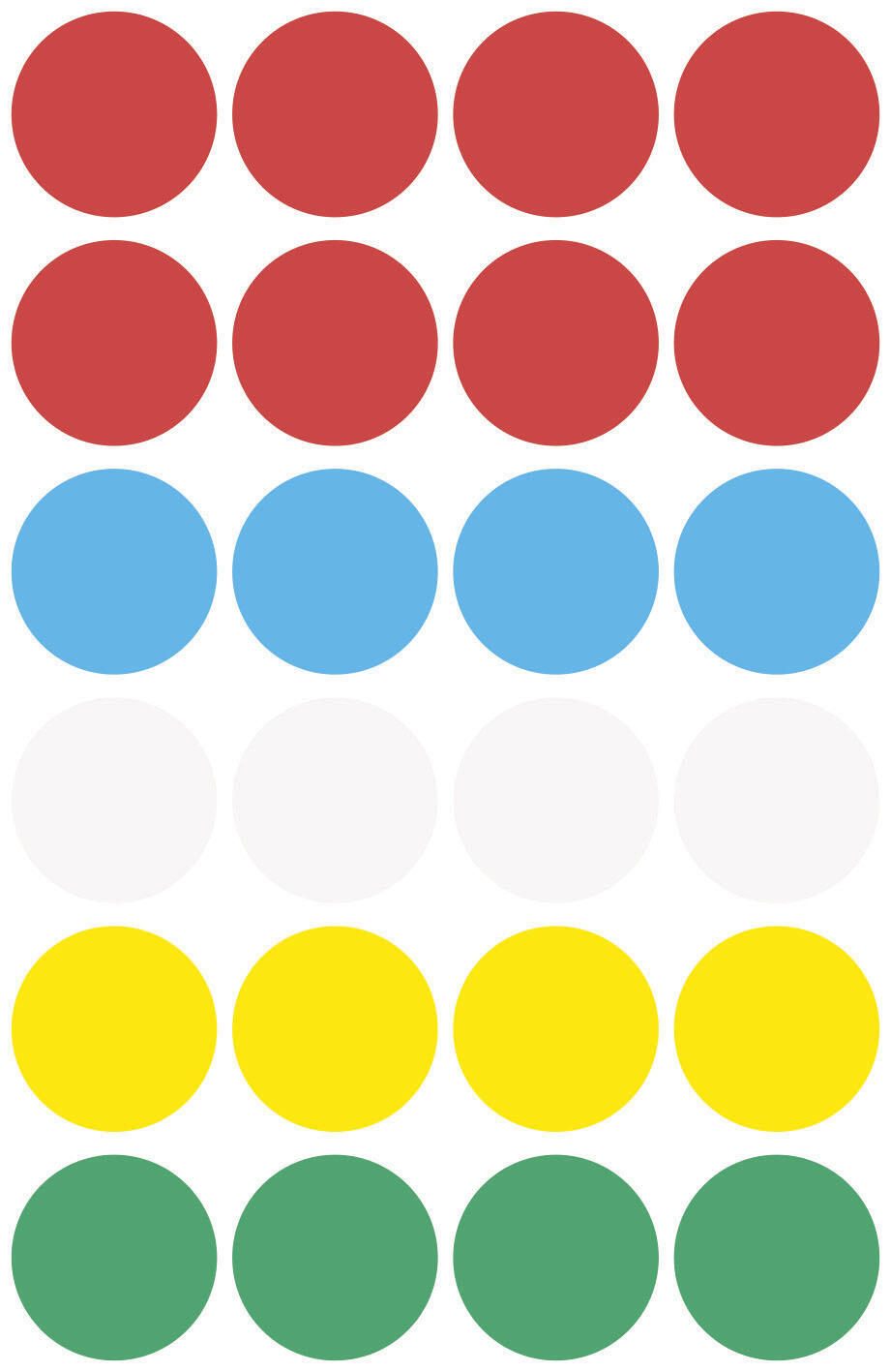 AVERY Zweckform Klebepunkte Ø 18,0 mm rot, weiß, grün, blau, gelb