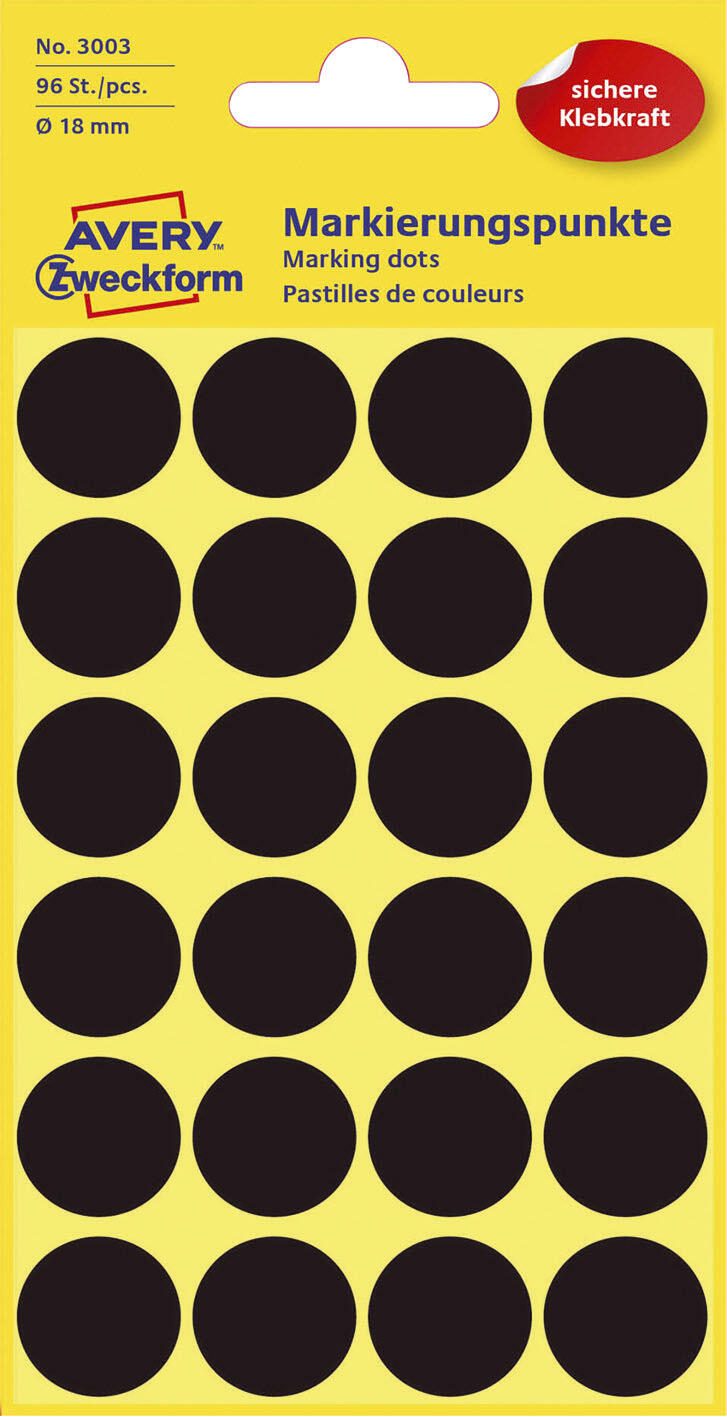 AVERY Zweckform Klebepunkte Ø 18,0 mm schwarz