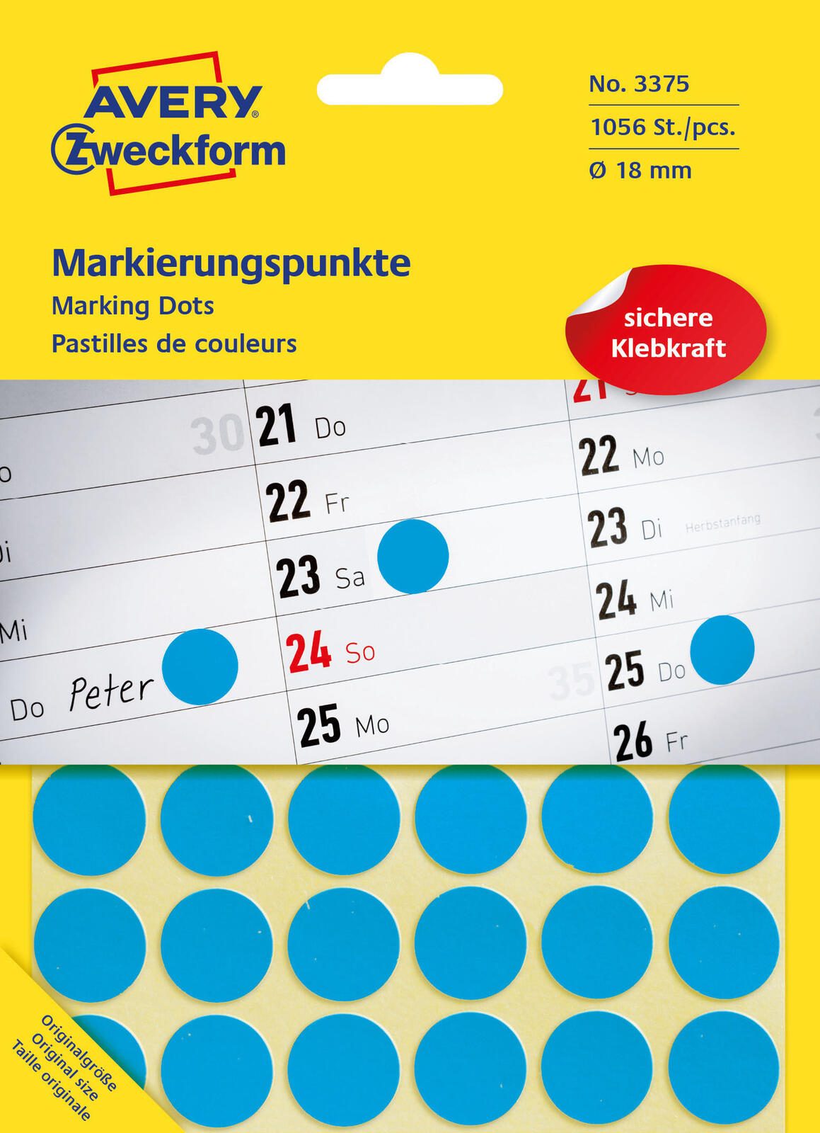 AVERY Zweckform Klebepunkte Ø 18,0 mm blau