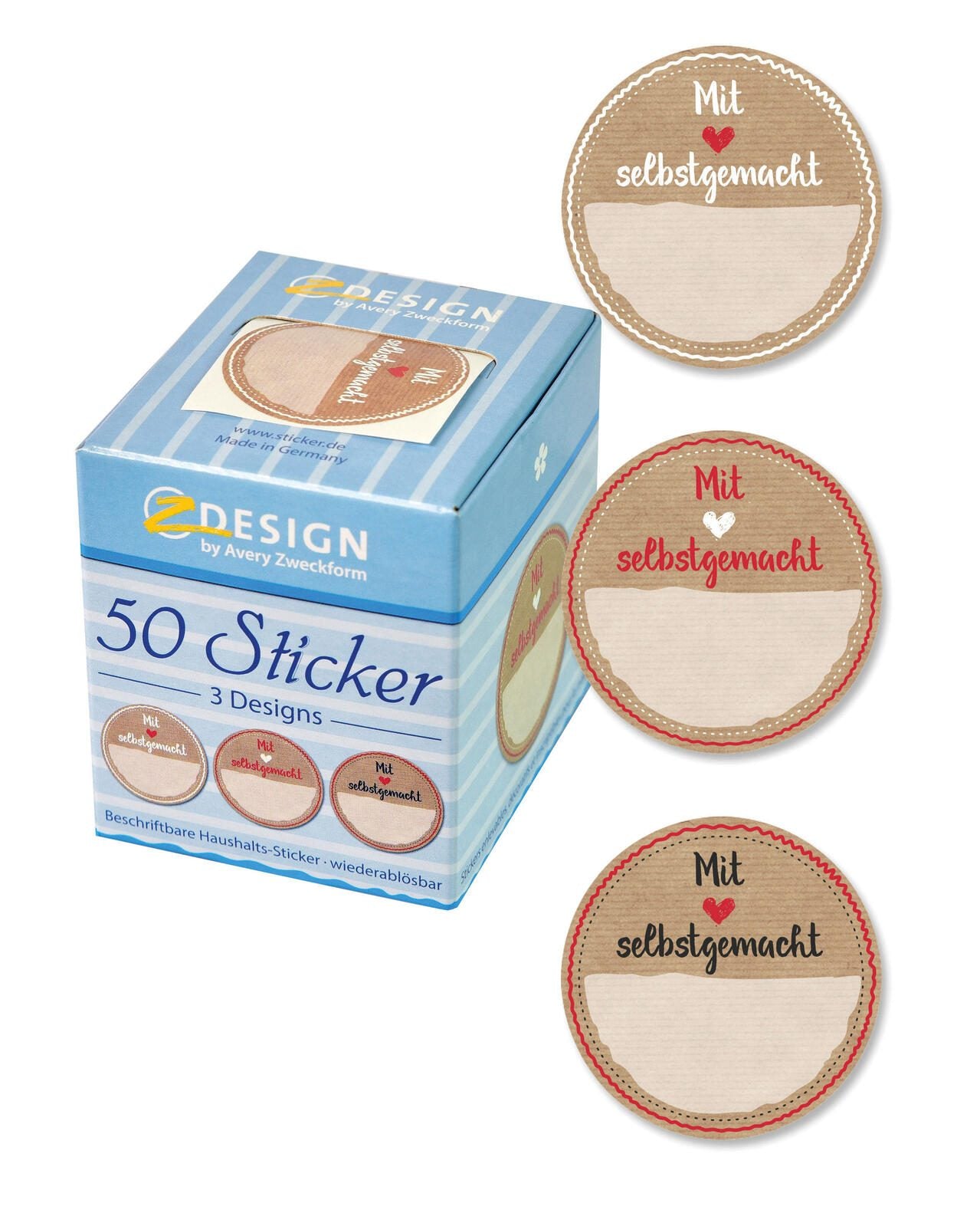 AVERY Zweckform Aufkleber Mit Liebe gemacht