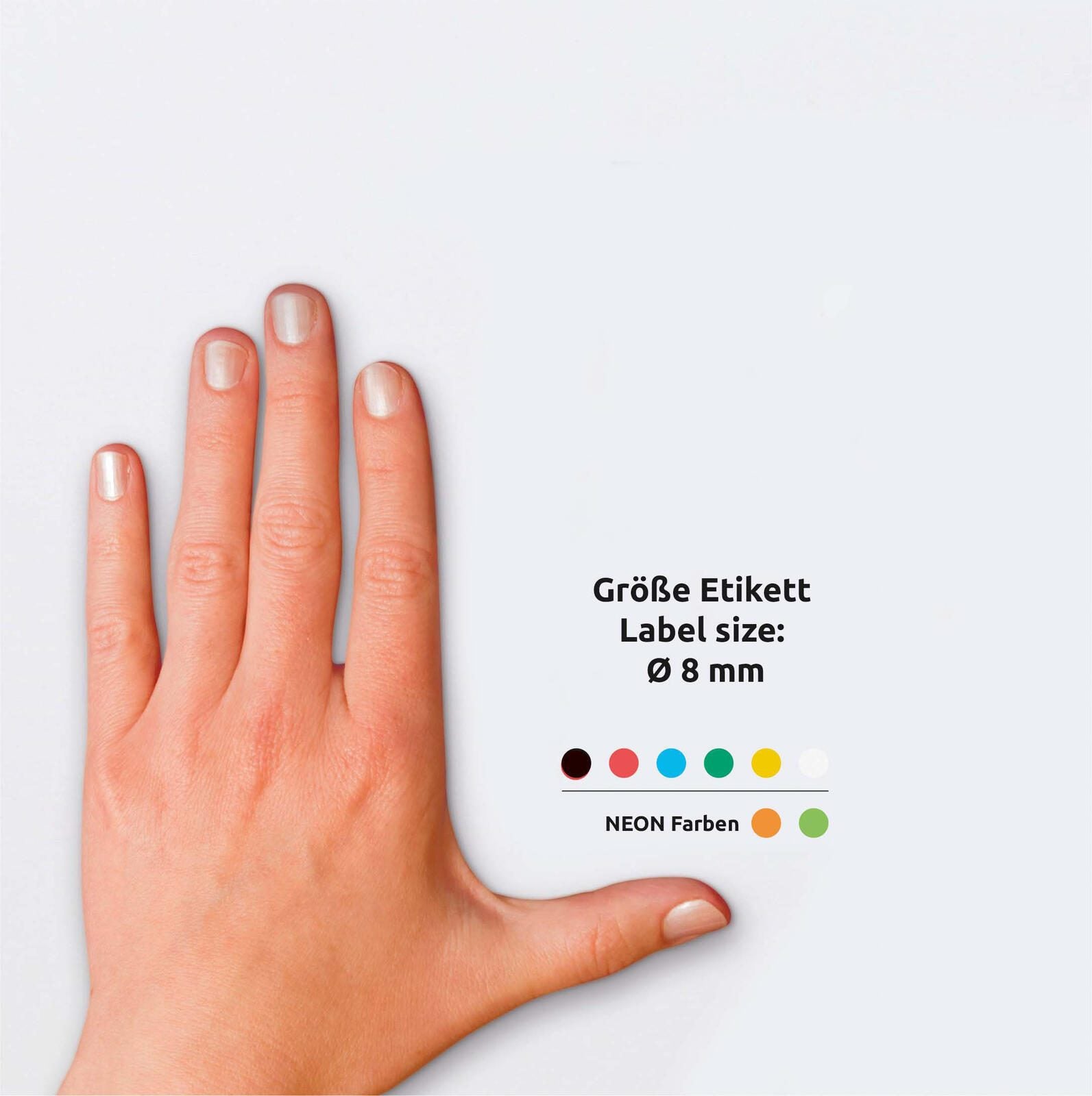 AVERY Zweckform Klebepunkte Ø 8,0 mm schwarz, rot, blau, grün, gelb, weiß, leuchtrot, leuchtgrün