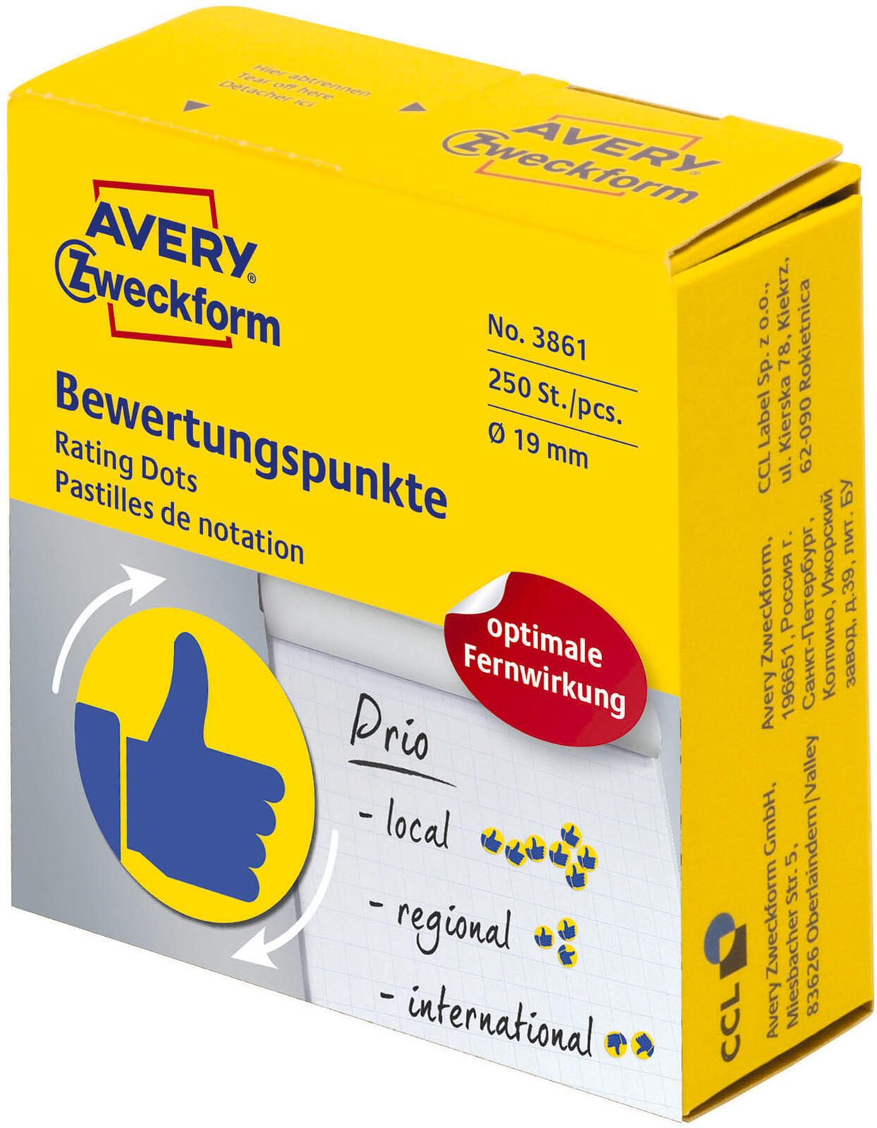 AVERY Zweckform Bewertungspunkte Daumen