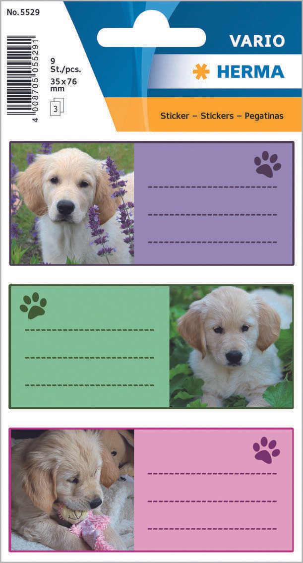 HERMA Schuletiketten Hunde