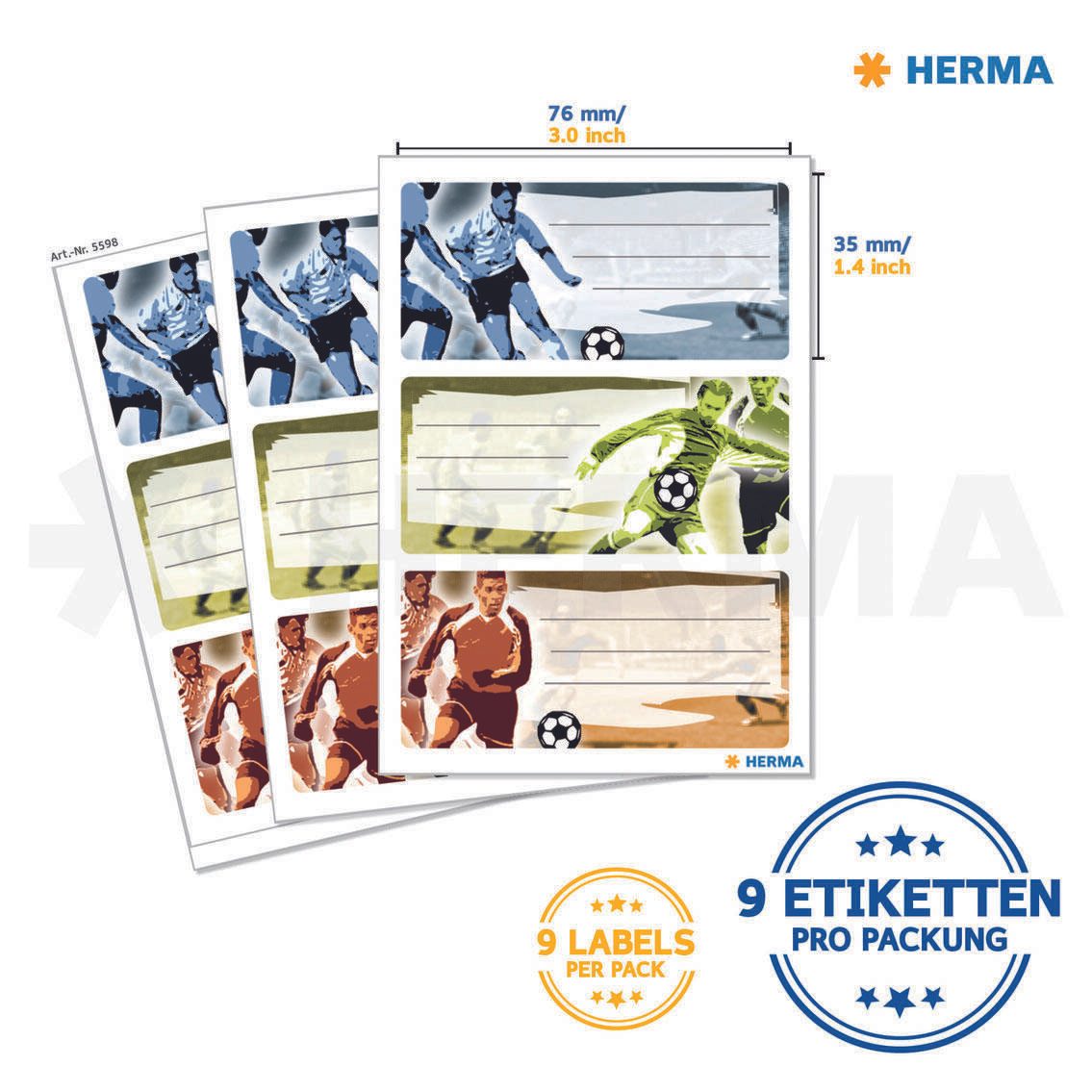 HERMA Schuletiketten Fussball
