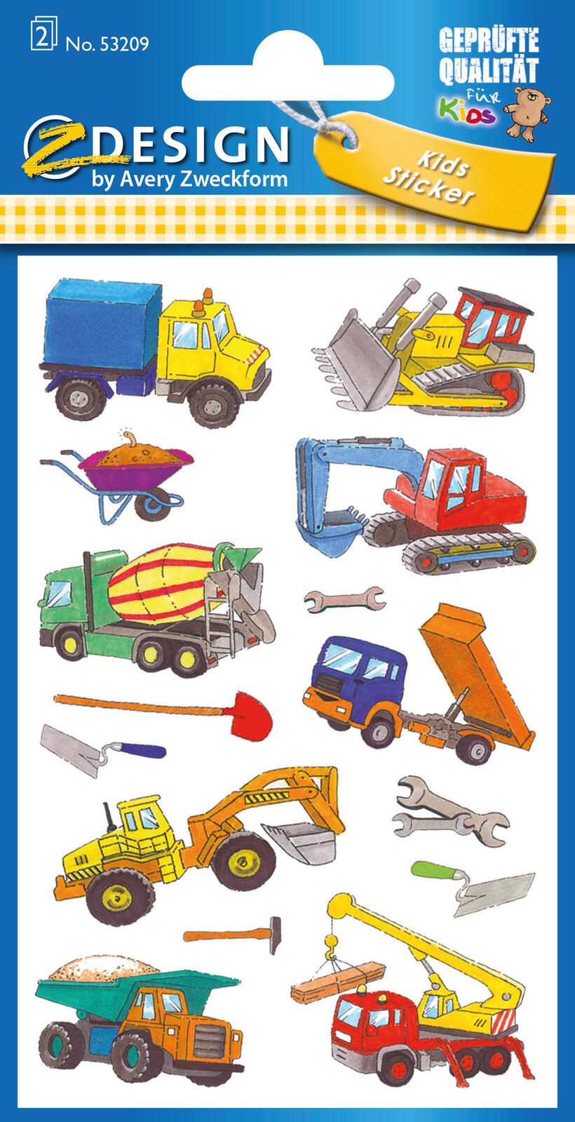 AVERY Zweckform Aufkleber Baufahrzeuge