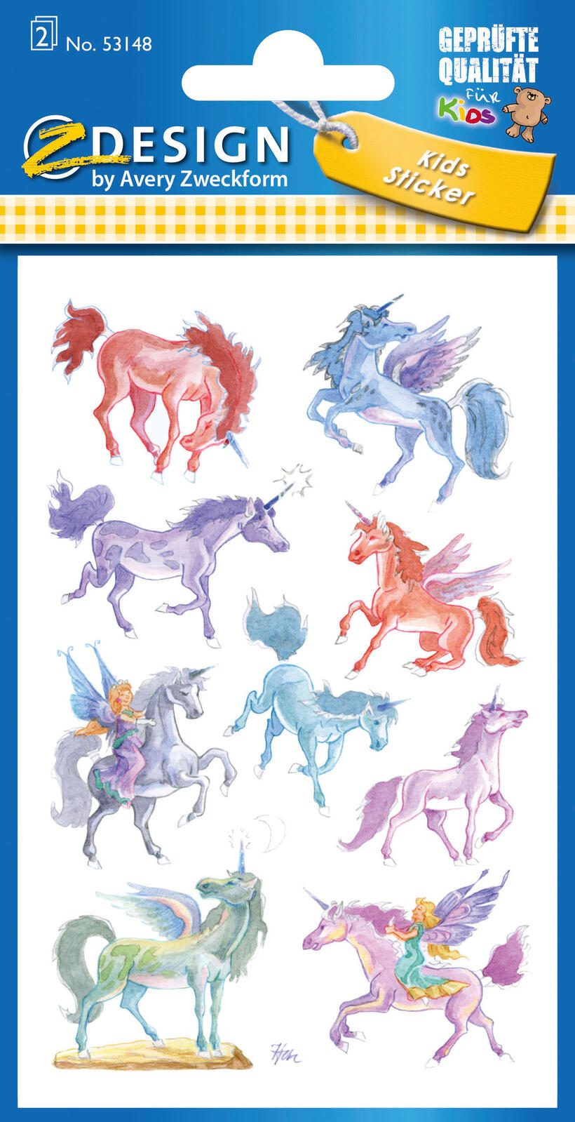 AVERY Zweckform Aufkleber Einhörner