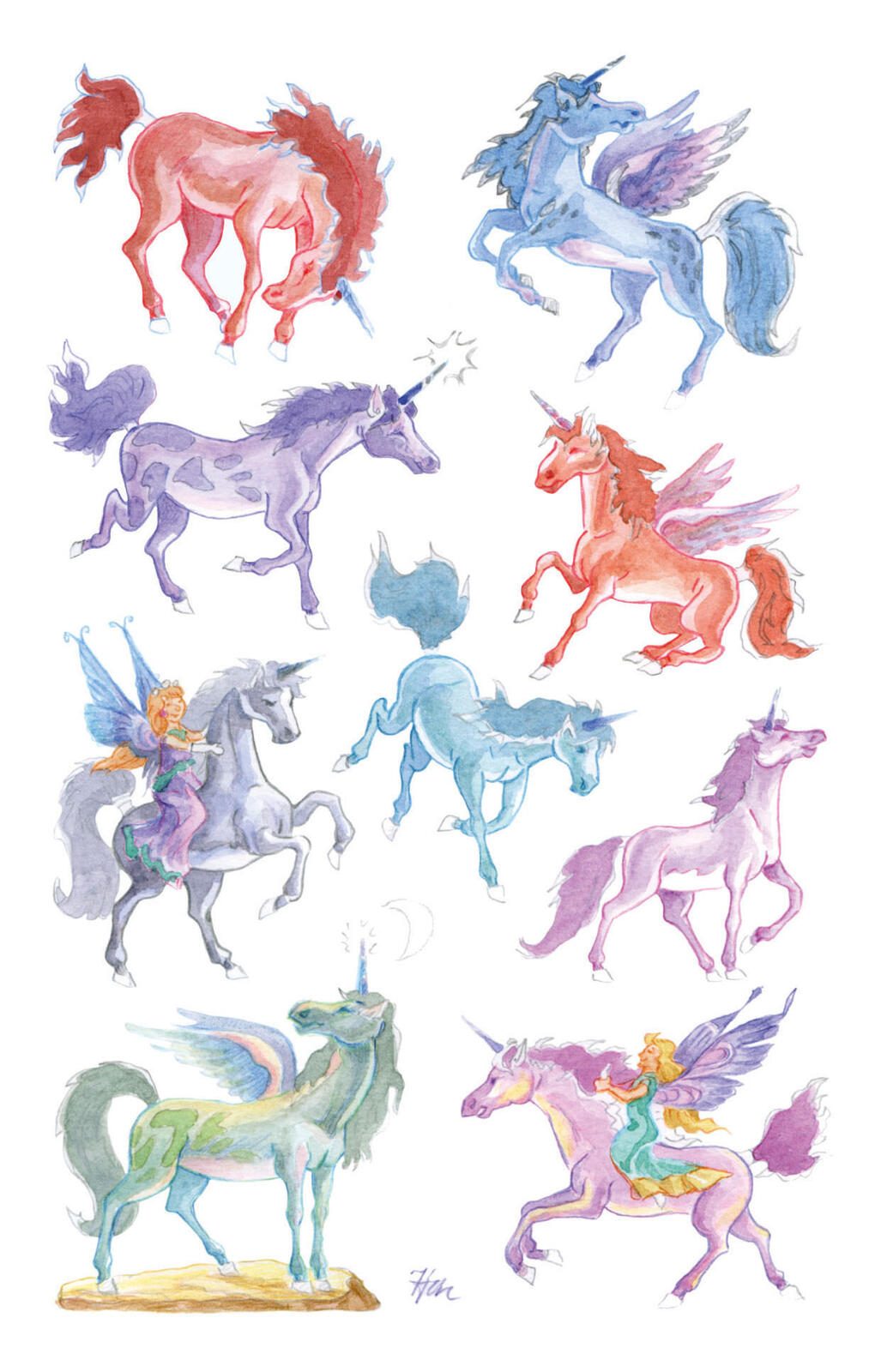 AVERY Zweckform Aufkleber Einhörner