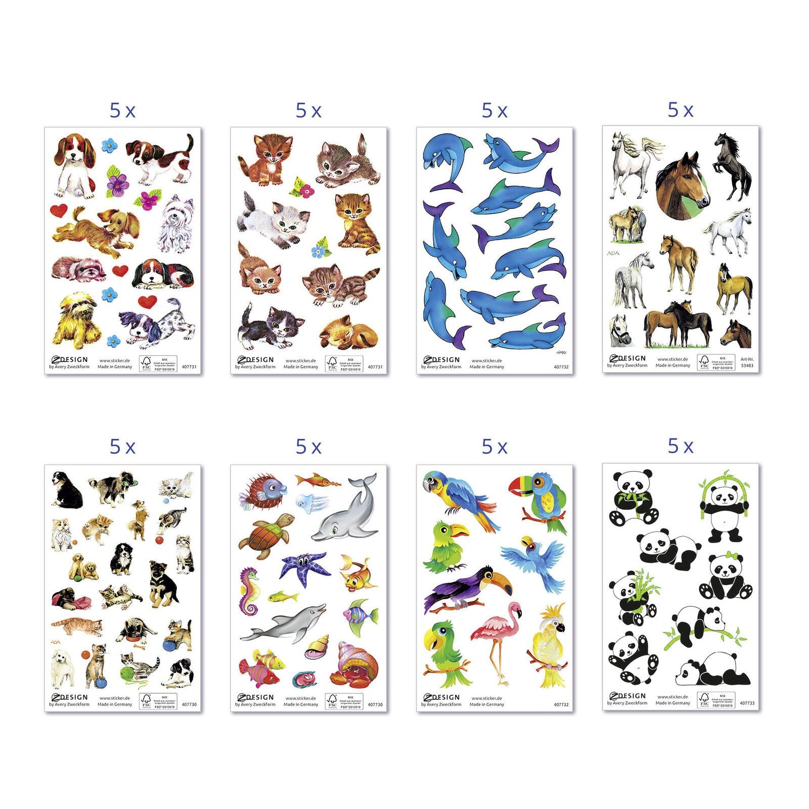 AVERY Zweckform Aufkleber-Set Tiere